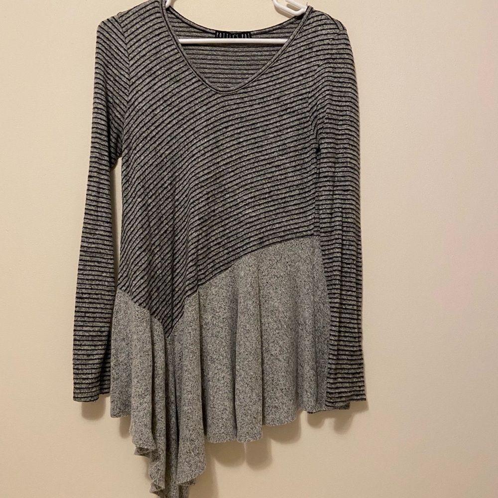 Soft asymmetrical sweater. Great with leggings!